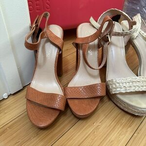 Brown Strappy Heeled Sandals